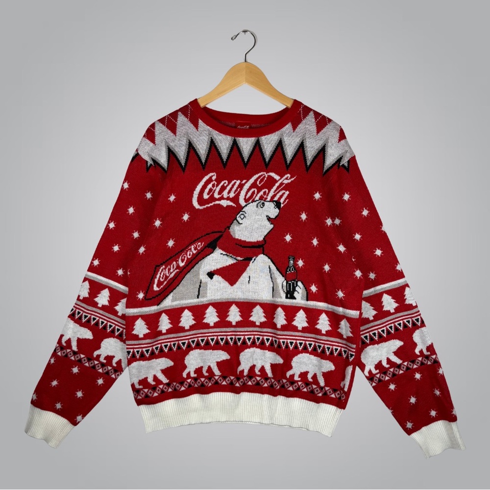 Y2K Coca Cola Polar Bear Christmas Sweater XL